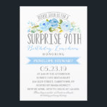 Roos Banner Surprise 90ste verjaardag Luncheon Kaart<br><div class="desc"></div>