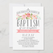 Roos Banner | Uitnodiging voor de meisjesdoop (Voorkant)