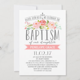 Roos Banner | Uitnodiging voor de meisjesdoop