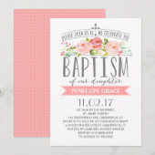 Roos Banner | Uitnodiging voor de meisjesdoop (Voorkant / Achterkant)