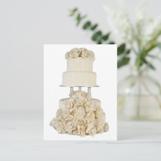 Roos-basis-bruiloft Briefkaart (Staand voorkant)