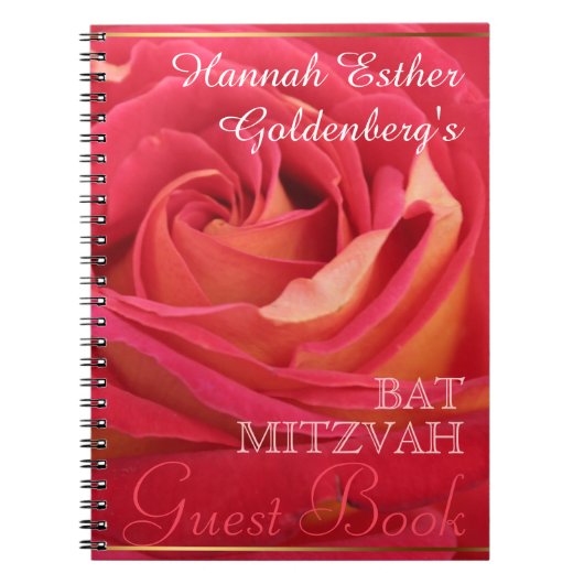 Roos Bat Mitzvah Guest Book Notitieboek (Voorkant)