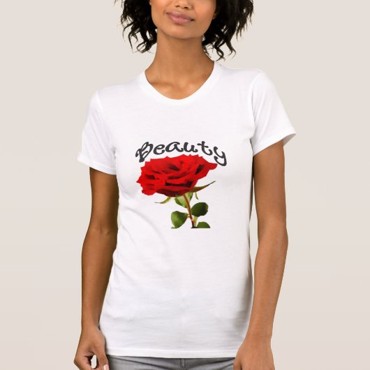 Roos Beauty Dames T-Shirt (Voorkant)