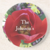 Roos Beauty Zandsteen Onderzetter (Voorkant)