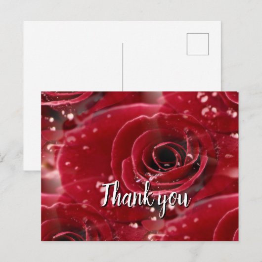 Roos bedank kaart (Voorkant / Achterkant)