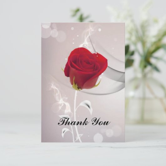 Roos Bedankkaart (Staand voorkant)