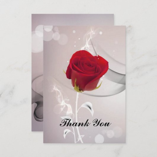 Roos Bedankkaart (Voorkant / Achterkant)