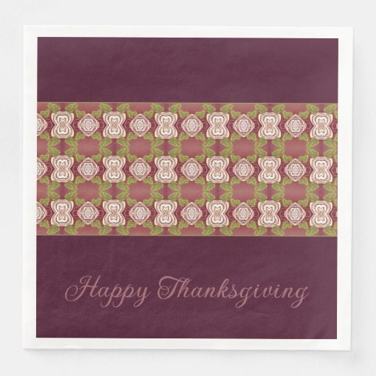 Roos Beige en Bourgogne Servet (Voorkant)