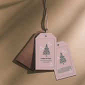 Roos-Beige Evergreen Tree Gift Labels – Set van 10 Cadeaulabel