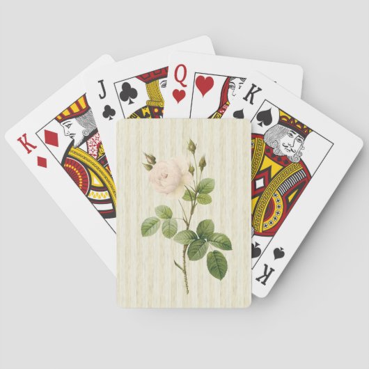 Roos beige Floral voor afspeelkaart Pokerkaarten (Achterkant)