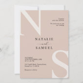 Roos Beige Minimalistische Elegant Bold Initiaal B Kaart (Voorkant)