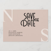Roos Beige Minimalistische & Elegante Bold Initial Save The Date (Voorkant)