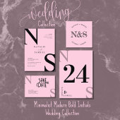 Roos Beige Minimalistische & Elegante Bold Initial Save The Date