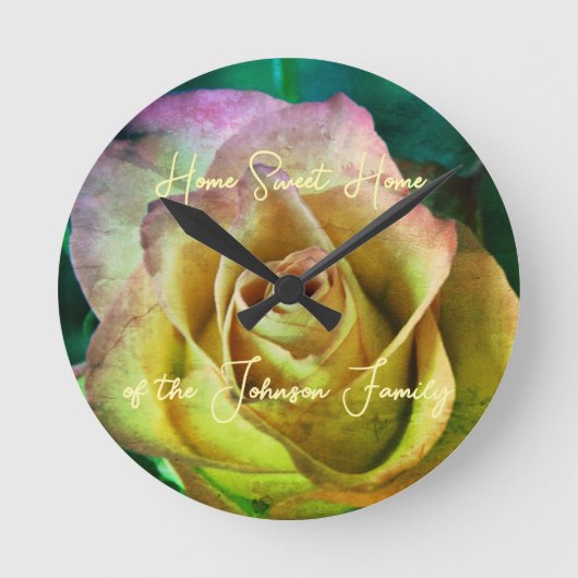 Roos Bericht en Naam Muur Klok (Voorkant)
