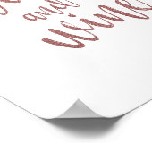 Roos bier en wijn Glitter 8x10 bruiloft Poster (Hoek)