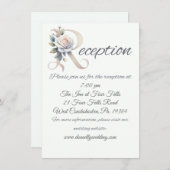 Roos Big R Wedding Receptie Kaart (Voorkant / Achterkant)