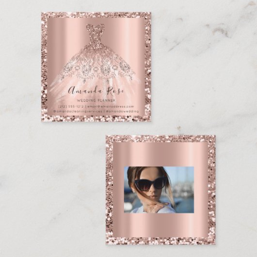 Roos Bigende evenementenplannen Roze foto-Logo VIP Afsprakenkaartje (Voorkant / Achterkant)