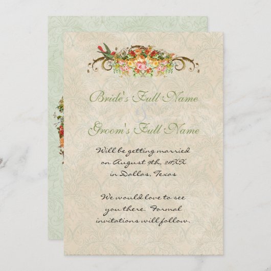 Roos bij vogels, met uitzondering van de datum va Kaart (Voorkant / Achterkant)