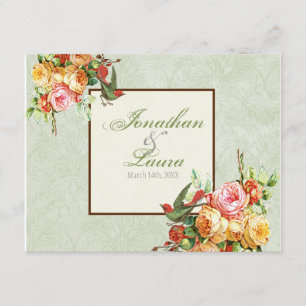  Roos bij vogels RSVP-reactiekaart RSVP Kaartje