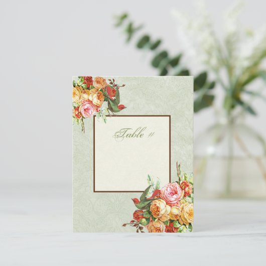  Roos bij vogels Tafelkaart Kaart (Staand voorkant)