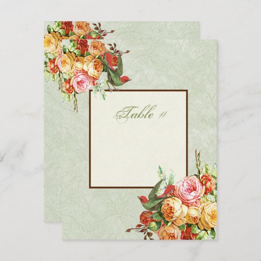  Roos bij vogels Tafelkaart Kaart (Voorkant / Achterkant)