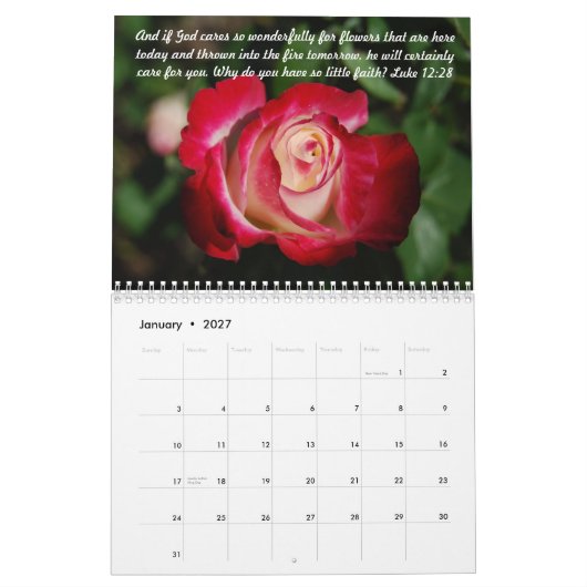 Roos Bijbelversies kalender 2016 (Jan 2027)