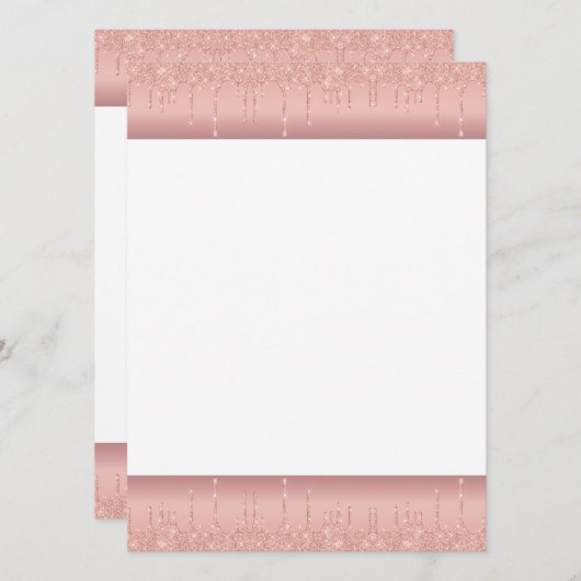 Roos bindmenu Gold Blush Glitter Sparkle Drives Menu (Voorkant / Achterkant)