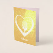 Roos binnen de Valentijn van het Hart, voeg Foto e Folie Kaarten (Voorkant)