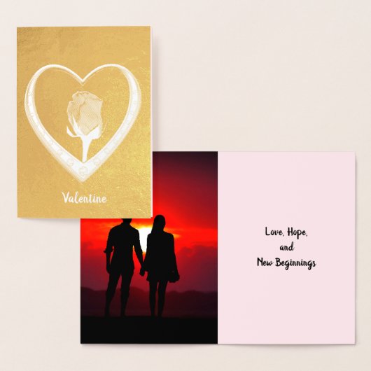 Roos binnen de Valentijn van het Hart, voeg Foto e Folie Kaarten (Display)