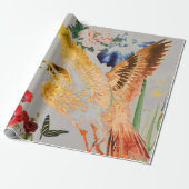 ROOS BIRD BUTTERFLIIES Wrapppapier Cadeaupapier (Uitgerold)