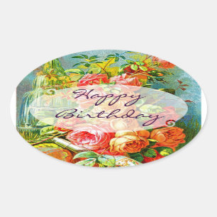 Roos Birthday Ovale Sticker
