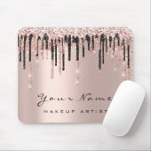 Roos Black Blush Glitter Name Makeup Wax Lashes Muismat (Met muis)