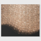 Roos Black Makeup Confetti Glitter Beauty Copper Cadeaupapier (Vlak)