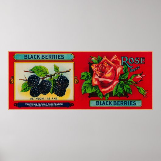 Roos Blackberry-label Poster (Voorkant)