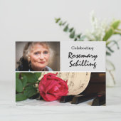 Roos, blad Muziek & Keys Memorial Kaart (Staand voorkant)