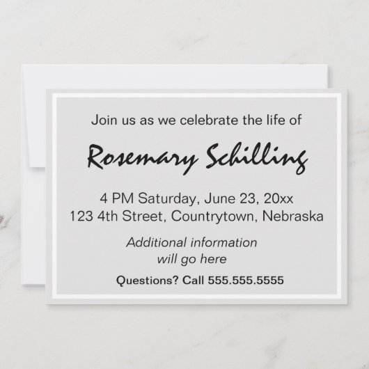 Roos, blad Muziek & Keys Memorial Kaart (Achterkant)