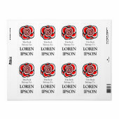 Roos Bladplaat Etiket (Full Sheet)