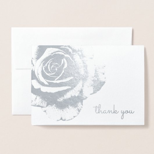  Roos Blank All Occasion Bloemen Folie Kaarten (Voorkant met envelop)