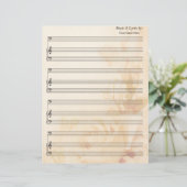  Roos Blank Blad Muziek Bass Clef (Staand voorkant)