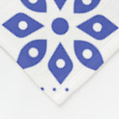 Roos Blauw Bloemblad Petaal Marokkaans Mozaïekpatr Fleece Deken (Hoek)