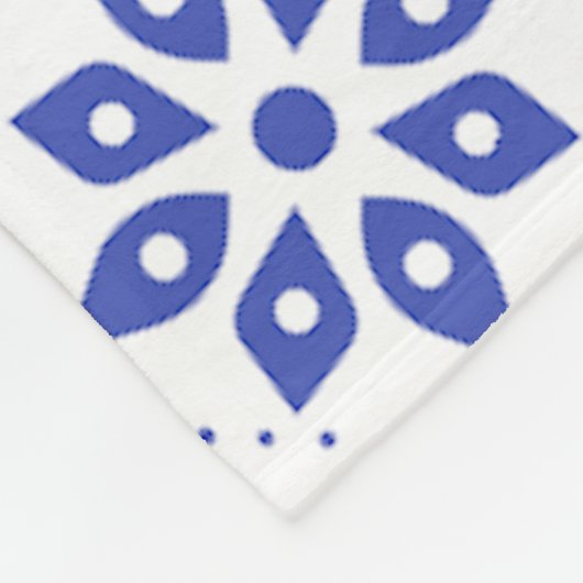 Roos Blauw Bloemblad Petaal Marokkaans Mozaïekpatr Fleece Deken (Hoek)