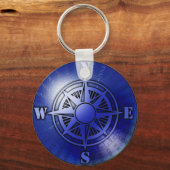 Roos Blauw kompas Sleutelhanger (Voorkant)