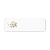 Roos (blauw) op het etiket van het Adres van de Te (Voorkant)