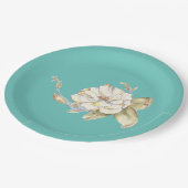 Roos (blauw) op papier Bord 9" (Gekanteld)