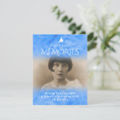 Roos blauwe begrafenis deelt je herinneringskaart informatiekaartje (Staand voorkant)