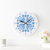  Roos Blauwe Floral Grote Klok (Huis)