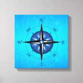 Roos Blauwe kompas Canvas Afdruk (Voorkant)