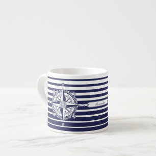 Roos blauwe strepen espresso kop