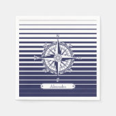 Roos blauwe strepen servetten (Voorkant)