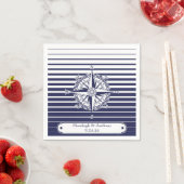 Roos blauwe strepen servetten (Insitu)